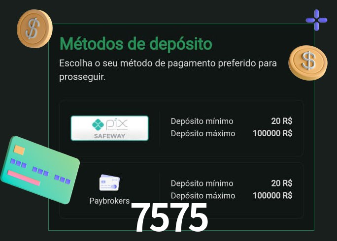 O cassino 7575 oferece uma grande variedade de métodos de pagamento